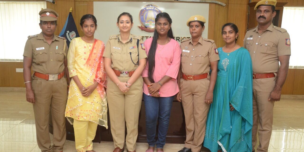 மாநில, மாவட்ட அளவில் அதிக மதிப்பெண் பெற்ற காவல்துறை குழந்தைகளுக்கு புதுக்கோட்டை மாவட்ட காவல் கண்காணிப்பாளர் நேரில் வரவழைத்து பரிசுகளை வழங்கினார்கள்