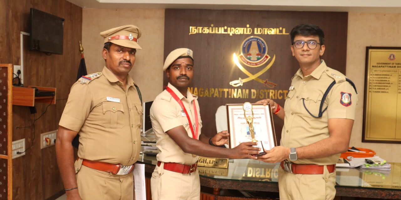 காக்கி உடையில் ஒர் கருணை உள்ளம், நாகை மாவட்ட ஆயுதப்படை காவலர் செய்த மனிதநேய செயல் பாராட்டு தெரிவித்த நாகை மாவட்ட காவல் கண்காணிப்பாளர்