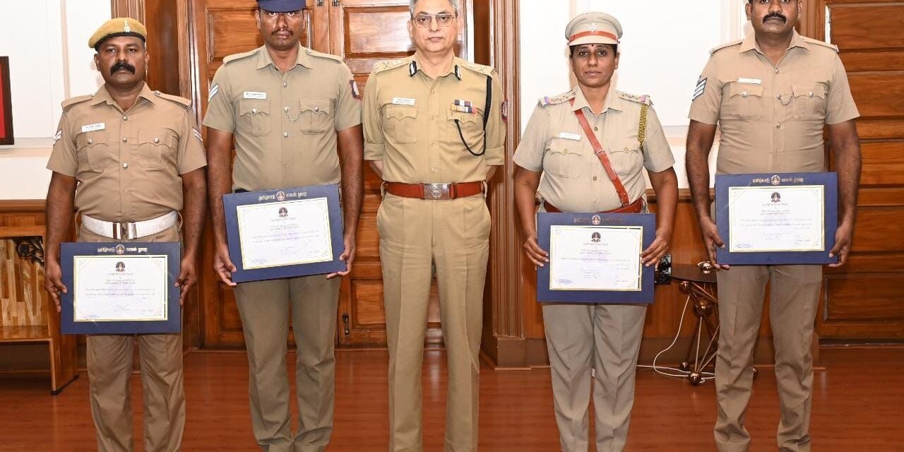 காவல்துறையின் வீரத்துடன் கூடிய செயல்களுக்கு தலைமை இயக்குநரின் பாராட்டு