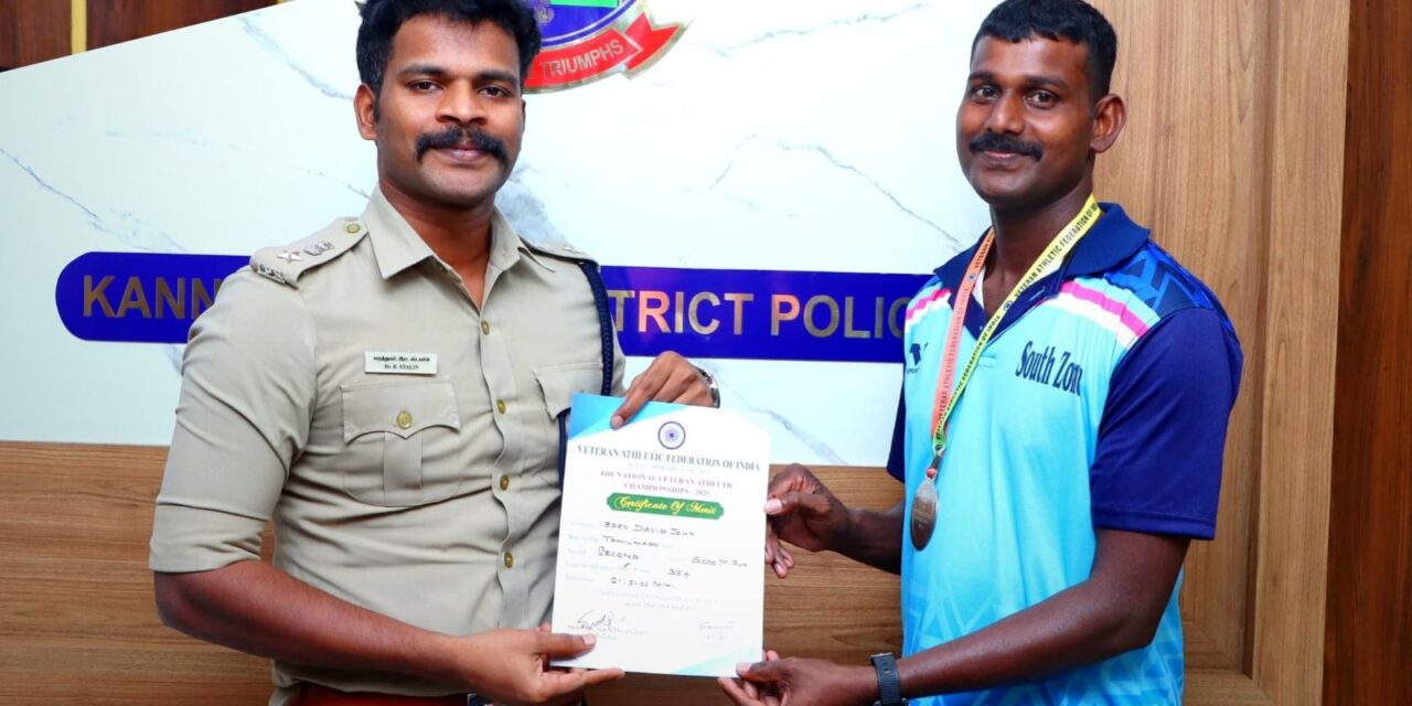 தேசிய தடகள போட்டியில் வெற்றி – கன்னியாகுமரி மாவட்ட காவல் கண்காணிப்பாளர் பாராட்டு