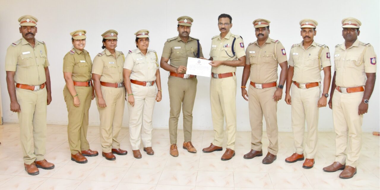 விருத்தாச்சலம் காவல் துணை கண்காணிப்பாளர் பாலகிருஷ்ணனுக்கு மாவட்ட அளவிலான பாராட்டு
