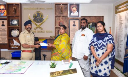 உயிரிழந்த உதவி ஆய்வாளர் குடும்பத்திற்கு நிவாரணம் – கோவை மாவட்ட காவல் கண்காணிப்பாளர் காசோலை வழங்கினார்