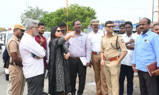 நெடுஞ்சாலையில் விபத்துகள் நடக்கா வண்ணம் காக்கும் பொருட்டு ஆய்வு செய்தமாவட்ட காவல் கண்காணிப்பாளர் ஆதர்ஷ் பசேரா இ.கா.ப