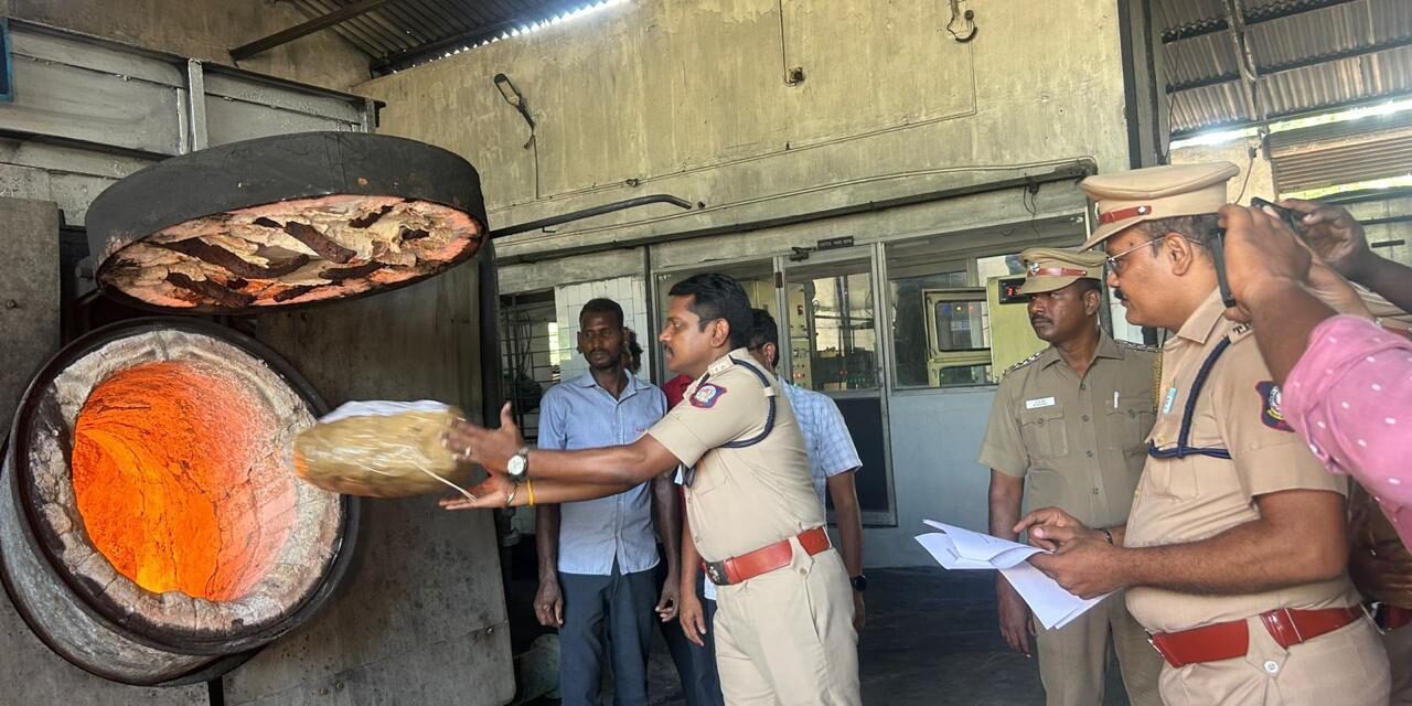 தாம்பரம் மாநகரக் காவல்துறையினால் 698.220 கிலோ கஞ்சா அழிப்பு: NDPS சட்டத்தின் கீழ் நடவடிக்கை