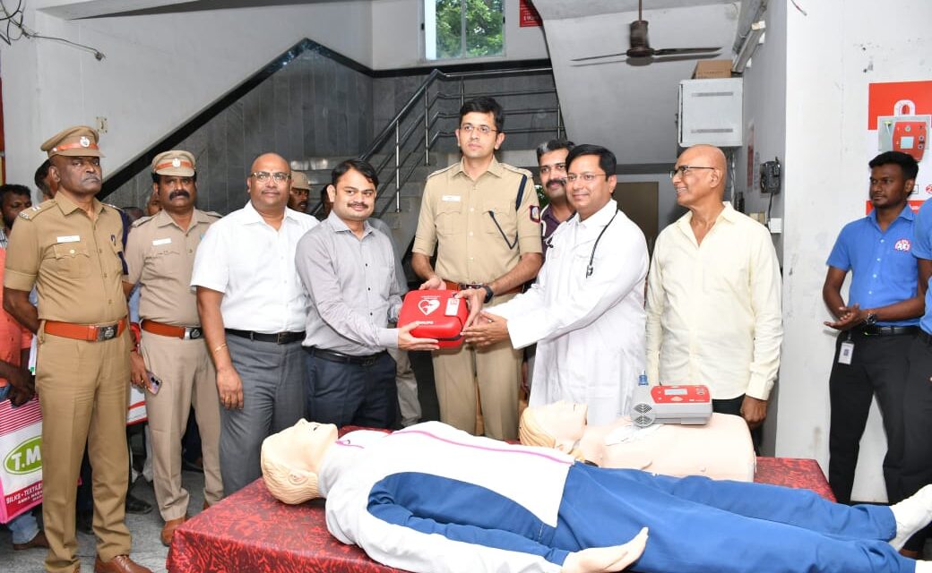 Pioneering Initiative by Madurai Police: AED Device Installed and Stress Management Program Conducted
