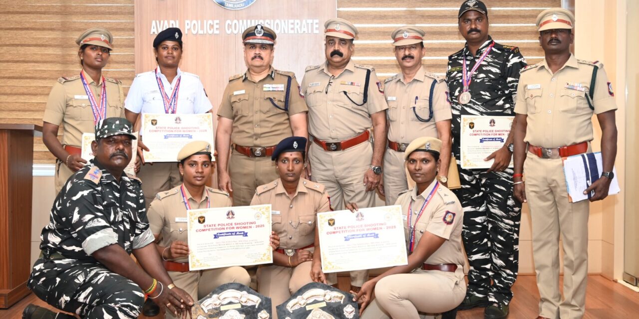 Pride for Avadi City Police: 10 Medals and 2 Trophies Won in State-Level Shooting Competition