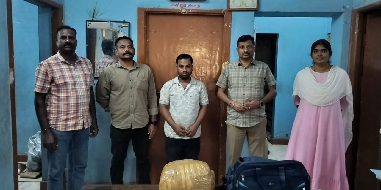 Special Operation Led by Inspector Ramesh – 12 Kg of Ganja Seized, Accused from Tripura Arrested