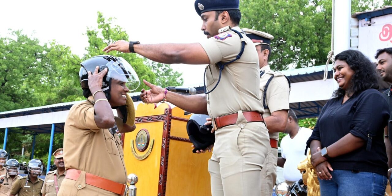 Helmet Distribution and Road Safety Rally for 330 Village Guards in Tiruchi