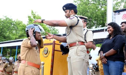 Helmet Distribution and Road Safety Rally for 330 Village Guards in Tiruchi