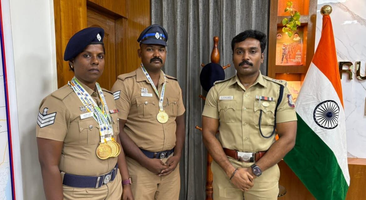 Trichy Police Officers Shine at 50th State-Level Shooting Championship, Win Gold Medals