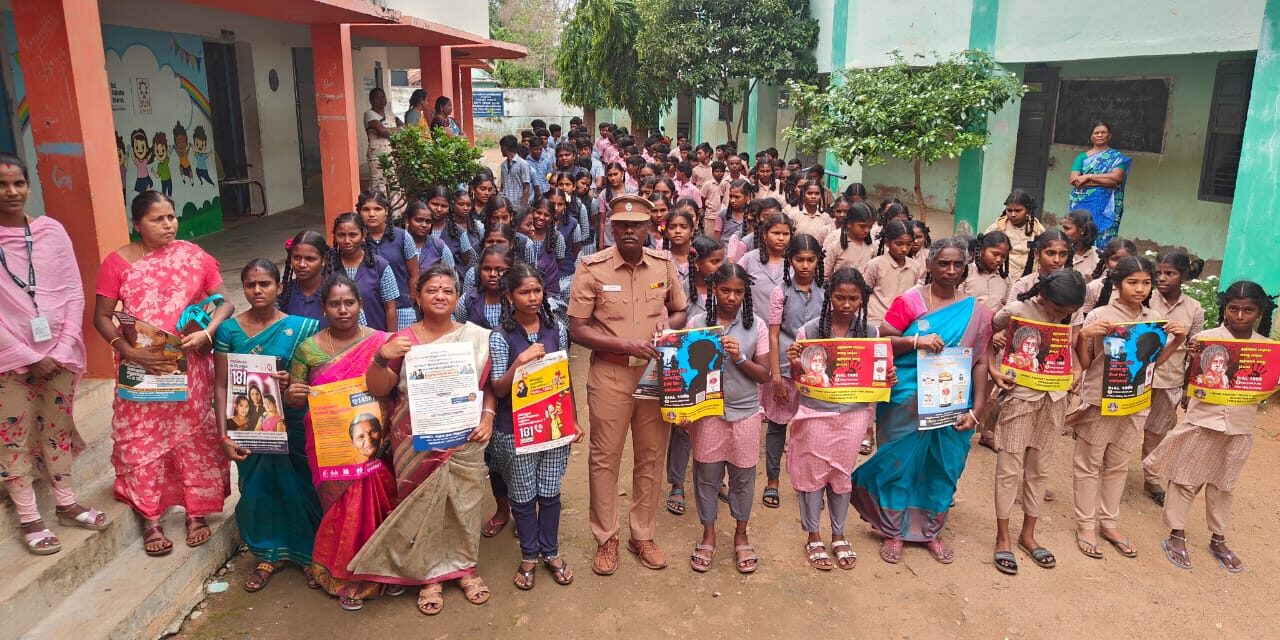 Anti – Child Marriage Awareness Programme Held for Students at Government Higher Secondary School in Kalarampatti, Perambalur